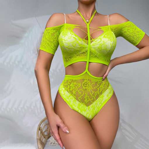 Women's Hanging Neck Two-piece Net Suit