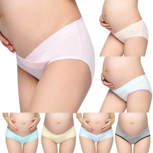 Weiche Baumwolle Bauch Unterstützung Höschen für Schwangere Frauen Mutterschaft Unterwäsche Atmungsaktive V-Geformten Niedrigen Taille Panty