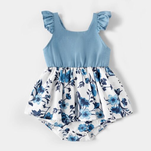 Blue Floral Matching Family Set