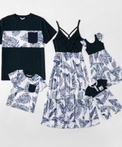 Blue and White Floral Matching Family Set