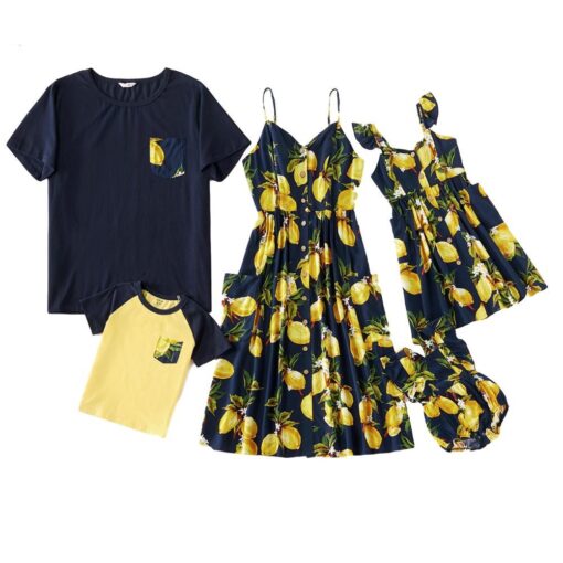 Lemon Print Family Matching Set