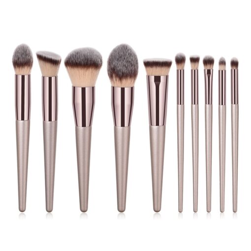 Champagne Color Makeup Brushes Set