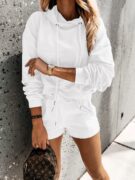 Casual Sports Shorts Hooded Sweater Set