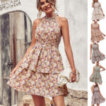 Sommer bedrucktes Halfter Kleid Mode Boho