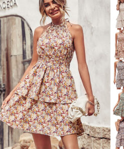 Sommer bedrucktes Halfter Kleid Mode Boho